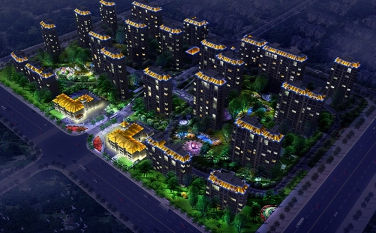 小区鸟瞰全景图